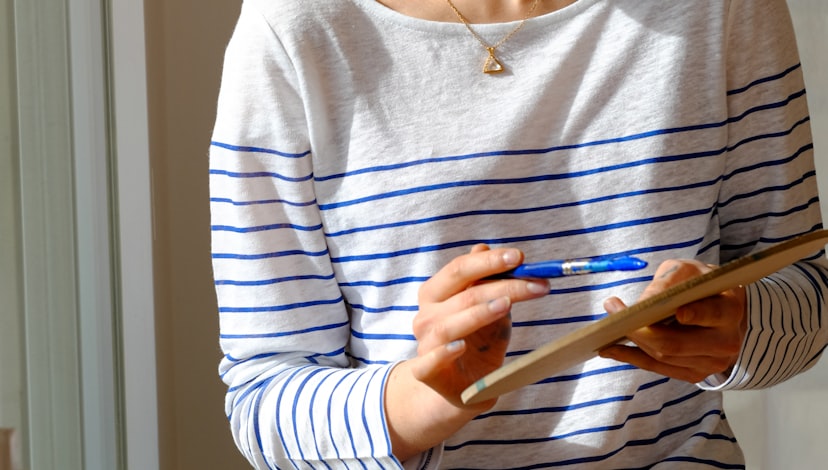 Inspecting a property and recording notes on a tablet